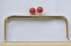 22cm (8") Gold Purse Frame With Large Red Kisslock Glue-In Style Closure Frame