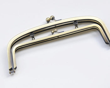 21.5cm( 8 1/2") Brushed Brass Double Purse Frame Bag Hanger High Quality