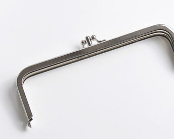 6" Purse Frame Silver Handle Purse Frame Double Bag Hanger Glue-In Style 16.5cm x 5.5cm ( 6"x 2")