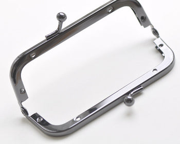 4" Gunmental Purse Frame / Handle Purse Frame With Screws 9.5 x 3.5cm (4" x 1 1/3")