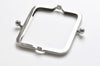 3" Silver Purse Frame Kisslock Glue-In Style 9x4cm