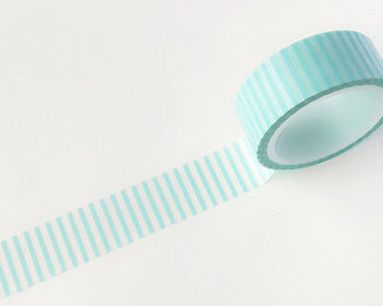 Tear Blue Stripes Deco Washi Tape 15mm Wide x 5M Roll A12235