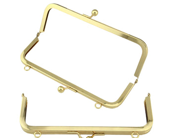 Light Gold Purse Frame Clutch Bag Purse Making Supplier With Screws 19cm x 6.5cm ( 7" x 2")