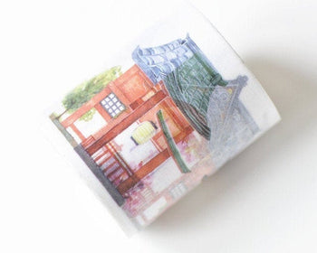 Vintage Pavilion Washi Tape Lined Journal Tape 45mm wide x 3 Meters Roll A12846