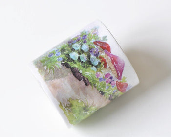 Mushroom Washi Tape Japanese Masking Lined Deco Tape 40mm x 3M A13160