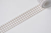 Elegant Brown Grid Pattern Washi Tape Journal Supplies 15mm Wide x 5 Meters A13352