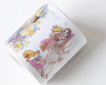 Cute Girls Washi Masking Tape Lined Paper Tape 40mm x 3M A12801
