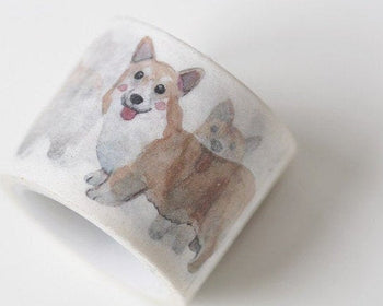 Cute Dog Washi Tape Corgi Journal Tapes 30mm Wide x 5M Roll A12804