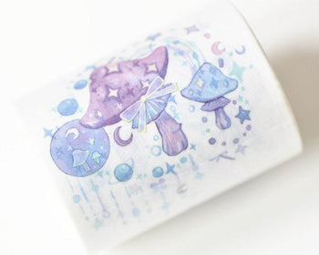 Cute Purple Mushroom Washi Tape Lined Journal Tape 50mm x 3M A12833