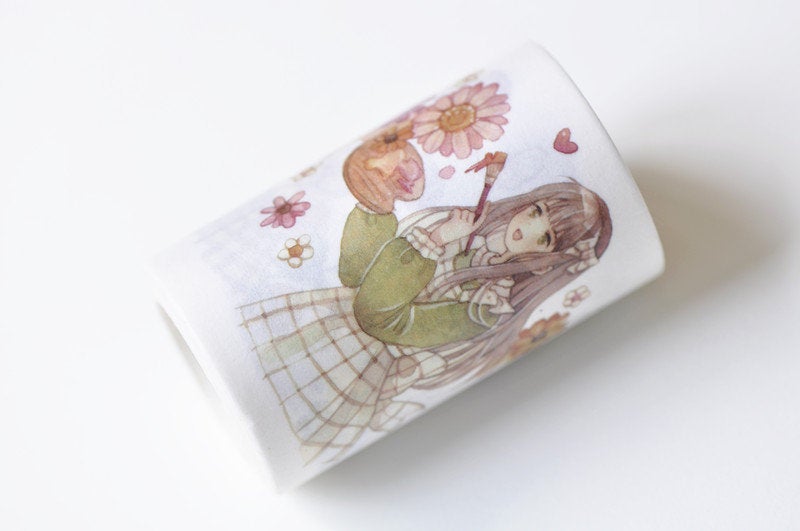 Lovely Girls Masking Tape Wide Masking Tape Lined Journal Tape 60mm x 3M A12943