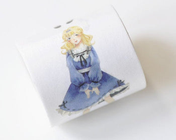 Lovely Girls In Blue Dressing Washi Tape Lined Journalling Tape 40mm x 5 Meters A13023