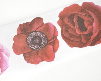 Vintage Flowers Washi Tape Lined Bullet Journal Tape 50mm wide x 5 Meters A12414