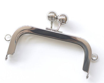 4" ( 11.5cm) Silver Purse Frame Ball Head Clutch Purse Frame With Screws 11.5cm x 5cm
