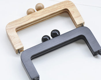 20cm ( 8") Retro Purse Frame Wood Handle Purse Frame With Screws Wood And Black Color 20 x 10cm
