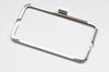 22cm  (8")  Silver Purse Frame With Large Kisslock Glue-In Style Closure Frame