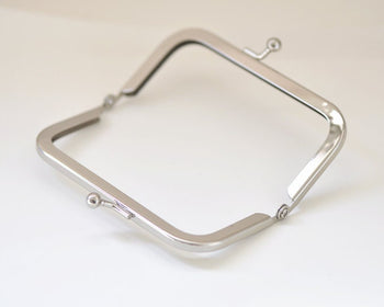 10cm (4.1") Silver Purse Frame Glue-In Style 10x5cm