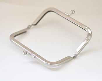 10cm (4.1") Silver Purse Frame Glue-In Style 10x5cm