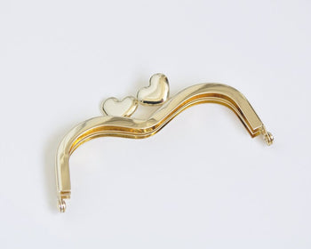 9.5cm ( 3") Mini Gold Lovely Heart Purse Frame 9.5x6cm