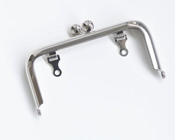 10.5cm Silver Purse Frame Bag Hanger Glue-In Style 10.5cm x 5cm