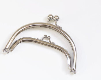 12.5cm (5") Silver Purse Frame Glue-in Style Bag Hanger Double Purse Frame 12.5cm x 7cm