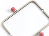 22cm (8") Retro Bronze Purse Frame With Large Red Kisslock Glue-In Style