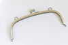 8" (21cm) Retro Half-Round Bronze Purse Frame With Two Loops 21cm x 8.5cm