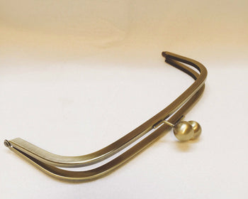 25cm ( 10") Retro Bronze Metal Purse Frame Large Kiss-Lock 25cm x 10cm