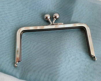 4" ( 11.5cm) Silver Purse Frame Kiss Lock Bag Purse Frame Glue-In Style 11.5cm x 6cm