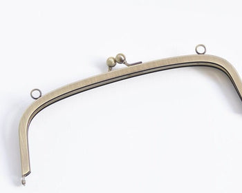 21.5cm( 8 1/2") Half-Round Brushed Brass Purse Frame Bag Hanger