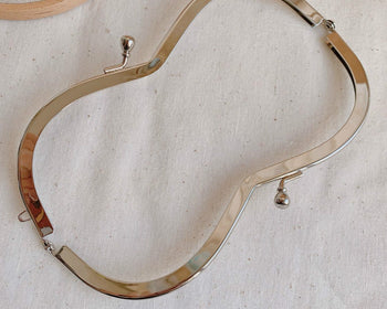 18cm ( 7") Silver Purse Frame Clutch Bag Glue-In Style Glasses Purse Frame 18x5.5cm
