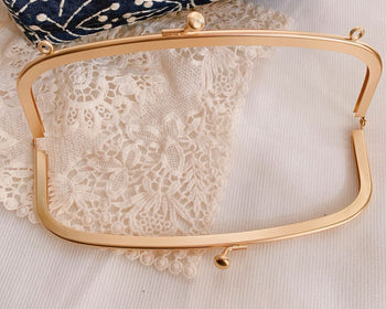 21cm (8") Matte Gold Purse Frame Handbag Wedding Bag Making 21x7.7cm