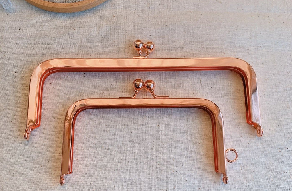 Vintage Rose Gold Bag Purse Frame Two Sizes 18cmx6.5cm /12cmx6.5cm