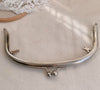 8" (21cm) Vintage Silver Purse Frame With Two Inside Loops 21cm x 9.8cm