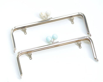 Light Gold Purse Frame Rectangular Purse Frame With Kiss Lock 18cm x 6cm