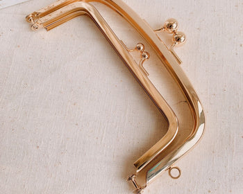 13.5cm Light Gold Double Purse Frame Bag Hanger 13.5cm x 6.3cm