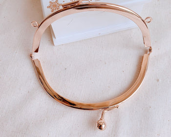 12.8cm( 5") Light Gold Metal Purse Frame Half Round 12.8 x 6cm
