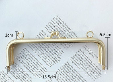 15.5cm ( 6") Purse Frame Matte Gold Tube Bag Frame Glue-In Style 15.5 x 5.5cm