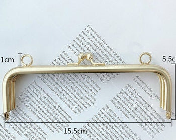 15.5cm ( 6") Purse Frame Matte Gold Tube Bag Frame Glue-In Style 15.5 x 5.5cm