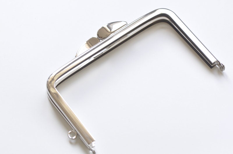 4" ( 11.5cm) Silver Purse Frame Kiss Lock Bag Purse Frame Glue-In Style 11.5cm x 6.8cm