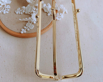 18cm Gold Purse Frame Two Bag Purse Frame Glue-In Style 18 x 5cm
