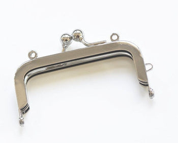 3" Silver Purse Frame Kisslock Glue-In Style Bag Clip 8cm x 3.5cm (3" x 1 1/3")