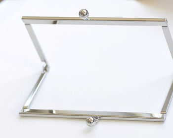 12cm Silver Purse Frame Close Channel Bag Hanger Wedding Bag Glue-In Style 12x6cm