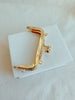 3" Light Gold Purse Frame Kisslock Glue-In Style Bag Clip With Paper Pattern 8cm x 3.8cm