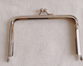 10.5cm Silver Purse Frame Kisslock Glue-In Style Bag Clip 10.5cm x 7cm