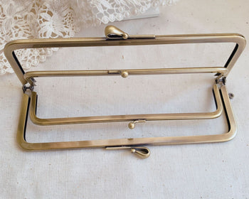 Bronze Double Purse Frame Glue In Handbag Hanger 21.5cm x 6.5cm