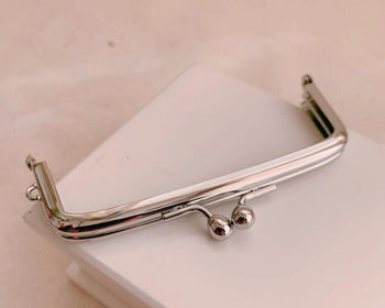 8.8cm Silver Purse Frame Glue-In Style 8.8cm x 3.2cm