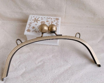 Vintage Bronze Purse Frame Glue In Style Half Round 26cm x 10cm