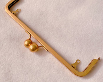 24.5cm x 8.5cm ( 9" x 3.3") Vintage Gold Purse Frame Handle Purse Frame Large Kiss Lock With Screws