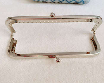 12.5cm (5") Silver Purse Frame Bag Hanger Come With Paper Pattern 12.5cm x 4.5cm