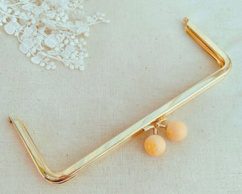 18.2 x 7cm Gold Purse Frame With Acrylic Kiss-Lock Glue-In Style Bag Hanger